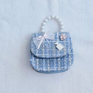 Blue Tweed Mini Handbag
